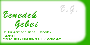 benedek gebei business card